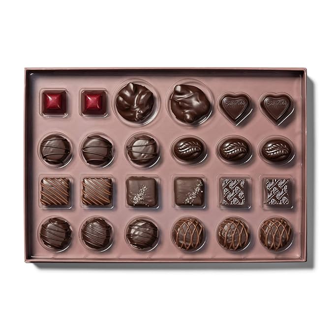 Ethel M Chocolates 24 Piece Premium Dark Chocolate Collection Assortment Candy Gift Box ? Exotic flavors, lemon, vanilla, caramel and more