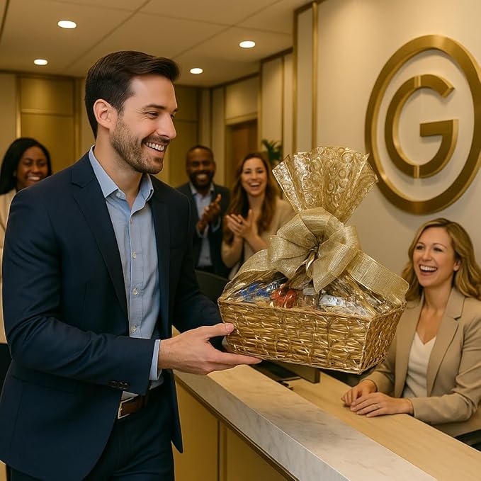 Handcrafted Gift Basket with Chocolates, Cookies, Snacks & Candy. Perfect for Birthdays, Sympathy, Holidays, Clients & Thank You Gifts (Platinum: $149.99, Business)