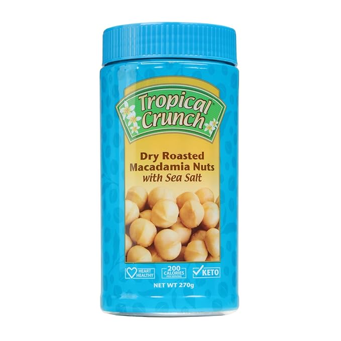 Tropical Crunch Salted Macadamia – Oven-Baked Natural Snack, Gluten-Free, Keto-Friendly, Non-GMO, 1oz