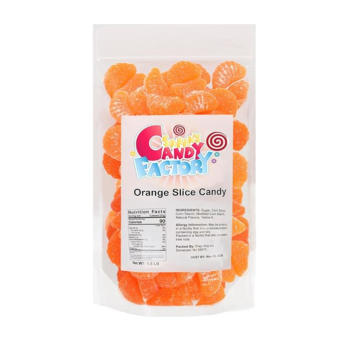 Orange Slices Gummy Candy, in Resealable Bag No Preservatives (1.5 Lb)