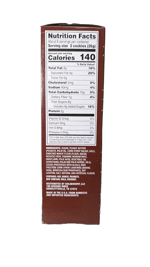Clover Valley Fudge Peanut Butter Filled Cookies 7 Ounce Box