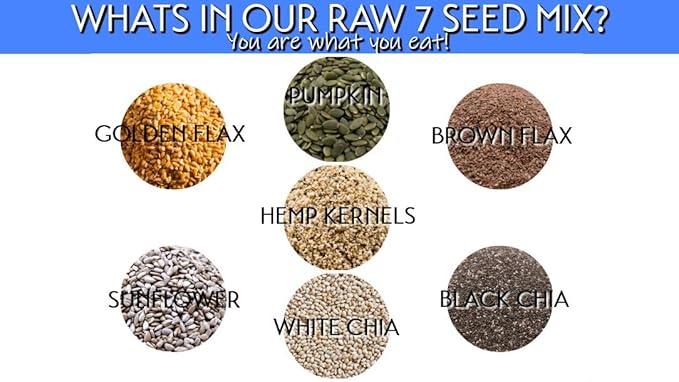Gerbs Super 7 Seed Snack Mix 1 lb. | Raw, No Artificial Additives, Resealable Bag | Crunchy Pumpkin, Sunflower, Brown & Golden Flax, Black & White Chia, Hemp | Top 14 Allergen-Free