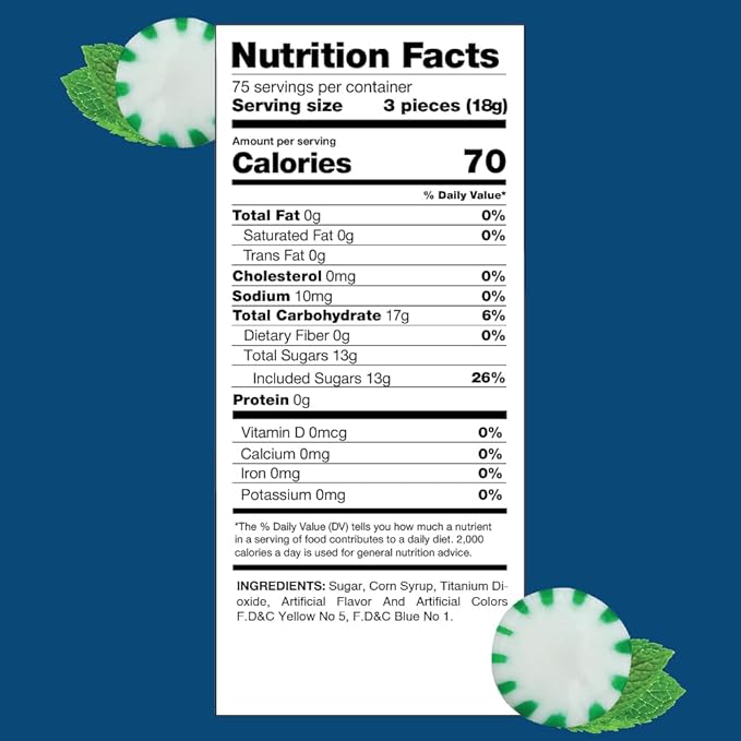 Starlight Spearmint Mints - 3 Pound Bulk Pack - Hard Candy - Hard Candy Individually Wrapped - Green and White Hard Candies - After Dinner Treats