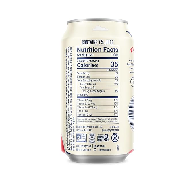SunSip Prebiotic Soda by Health-Ade, Gut-Healthy Beverage, Soda Swap, Vitamins & Minerals, Naturally Sweetened with 6g of Sugar, Classic Cola, 11.5 oz (12 Pack)