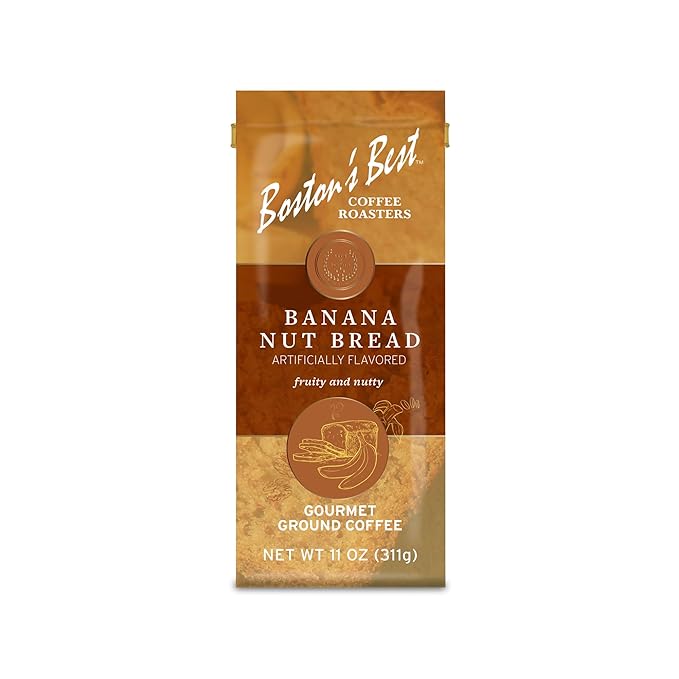 Boston’s Best Coffee - Banana Nut Bread Flavored Delicious Gourmet Premium Ground Coffee, 11 oz. / 311 g Bag