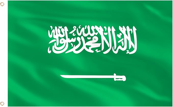 Ahfulife Saudi Arabia Flag 3x5 Ft, 1 Pc Large Saudi Arabian National Flags for Outdoor Indoor, Double Sided with Brass Eyelets for World Cup, National Day, Party, Garden, Bar, Street Decor