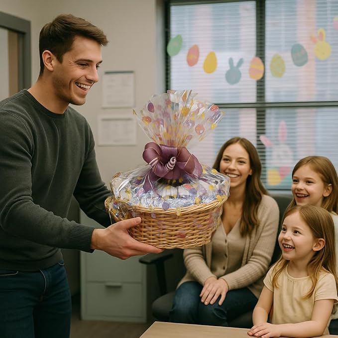 Handcrafted Gift Basket with Chocolates, Cookies, Snacks & Candy. Perfect for Birthdays, Sympathy, Holidays, Clients & Thank You Gifts (Executive: $199.99, Easter)