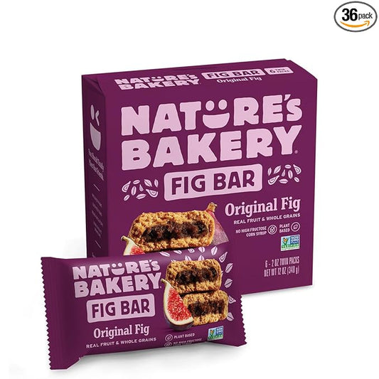 Nature's Bakery Whole Wheat Fig Bars, Real Fruit, Vegan, Non-GMO, Snack bar, Raspberry, 36 Count