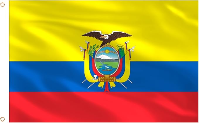 Ahfulife Ecuador Flag 3x5 Ft, 2 Pcs Large Ecuadorian National Flags for Outdoor Indoor, Double Sided with Brass Eyelets for World Cup, Party, Garden, Bar, Street Decor