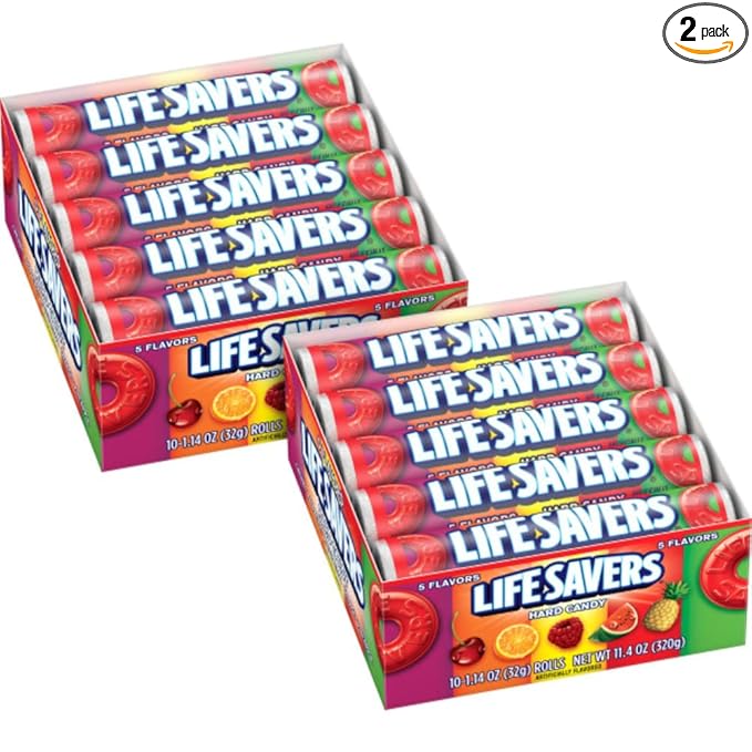 LIFE SAVERS 5 Flavors Hard Candy Bulk Pack, 1.14 oz Roll (Pack of 20)