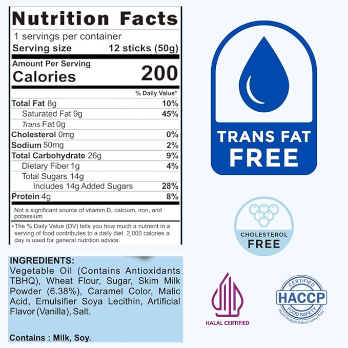 Zyluc Vanilla Wafer Rolls – Crispy Cream-Filled Cookies, Vanilla-Flavored Snack, Portion-Controlled 200 Cal Treat, No Cholesterol or Trans Fat, Premium Dessert Pack, 50g x 10 Boxes