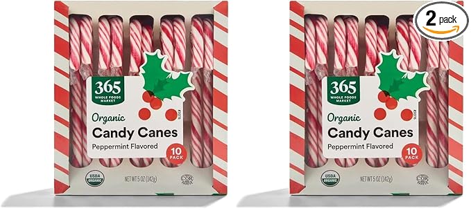 365 by Whole Foods Market, Organic Candy Canes 10 Count, 5 Ounce (Pack of 2)