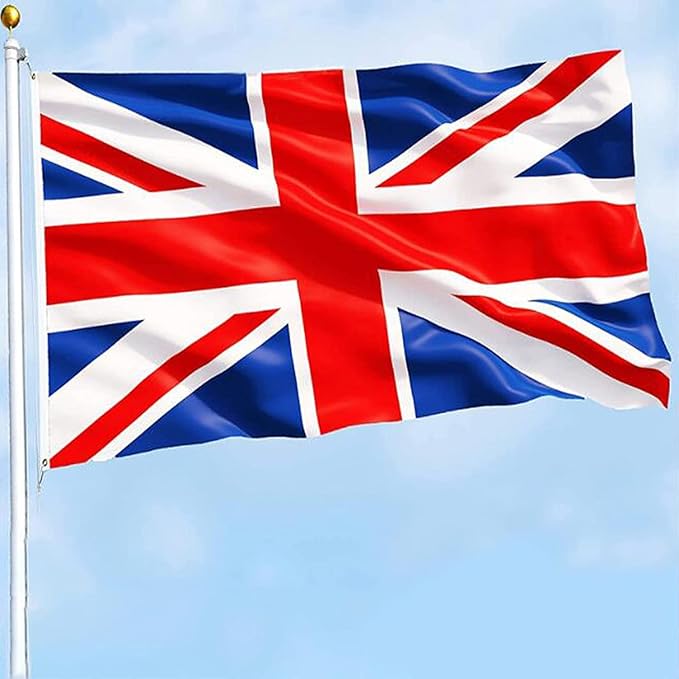 AhfuLife 2 Pcs British Flags 3x5 Ft, Union Jack Flags for Outside - Double Side with Brass Eyelets United Kingdom Flag for Olympic Party Decorations, Bar Garden Street Decoration Indoor Outdoor