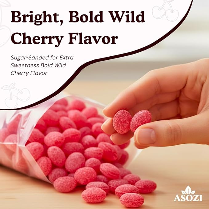 Wild Cherry Drops Hard Candy 2lb- Bulk Pack Claeys Old Fashioned Hard Candy - Cherry Candy Flavor- Sanded with Sugar - Perfect for Sore Throats (Wild Cherry)