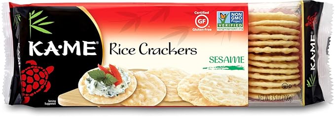 Ka-Me Gluten Free Rice Crackers, Sesame, 3.5 Ounce