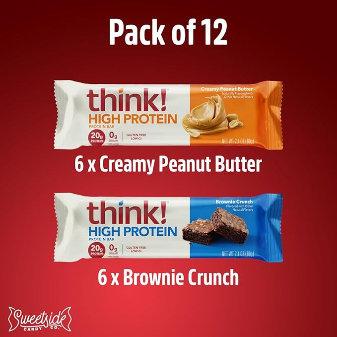 High Protein Bars, Pack of 12 - Brownie Crunch and Peanut Butter Protein Bars 6 of Each, Ideal for Fitness Enthusiasts, Perfect for Sharing, Snacking or sharing with your Loved Ones