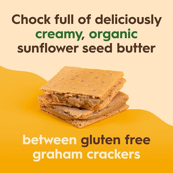 Once Again Sunflower Butter Graham Sandwiches - Gluten Free Snacks for Kids & Adults - Sandwich Crackers with Organic Sunflower Seed Butter - Vegan, Nut Free Snacks for Lunch & School, 24 Count
