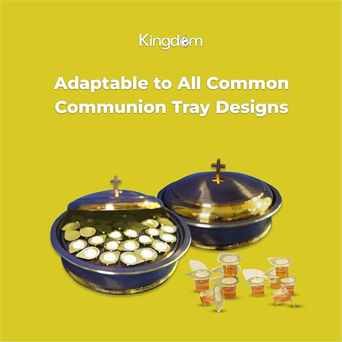 Kingdom Prefilled Communion Cup with Wafers(100 ct - white juice) Sealed in a Single-Serving Container with Upto 1-Year Shelf Life, Perfect for Holy Eucharist Celebration in Hospitals, Summer Camps, and More!