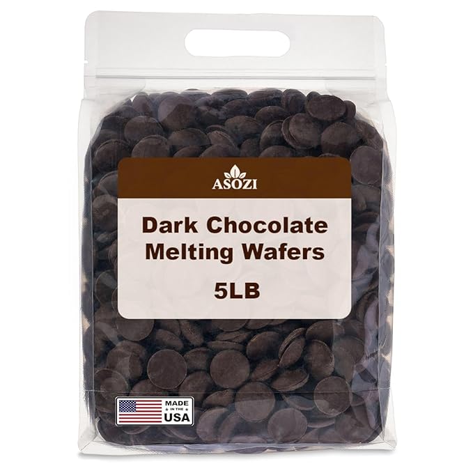 Dark Chocolate Melting Wafers - 5 LB Resealable Bag for Gourmet Chocolate Treats, Dubai Chocolate, Hot Chocolate, Baking, and Confections - Intense Flavor, Smooth Texture for Chocolatiers