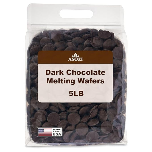 Dark Chocolate Melting Wafers - 5 LB Resealable Bag for Gourmet Chocolate Treats, Dubai Chocolate, Hot Chocolate, Baking, and Confections - Intense Flavor, Smooth Texture for Chocolatiers