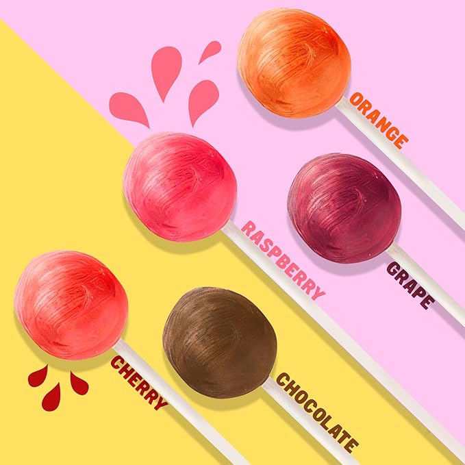 POPS Lollipops 2 lb – Bulk Bag, 5 Assorted Flavors, Gluten Free, Chewy Center & Hard Candy Coating, Individually Wrapped Suckers (48 Pieces)