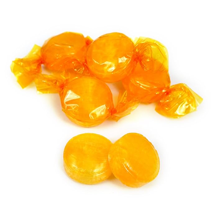 Butterscotch Hard Candy - 2lb Bulk Bag (Approx. 150 pcs) - Individually Wrapped Butterscotch Candy Discs - The Hampton Popcorn & Candy Company