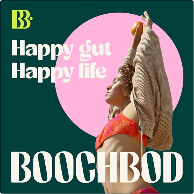 BoochBod - Probiotic Kombucha Gummy - Prebiotics, Probiotics, Postbiotics, Fiber Supplement, Slippery Elm, Dandelion Root, MCT Oil, for Bloating, Gut Health - Probiotics for Women and Men