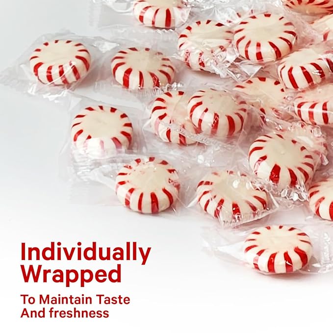 Starlight Peppermints Individually Wrapped Candy, 5 Pound Bulk Pack, Sweets for On the Go Refreshment, Perfect Peppermint Candy for Office.
