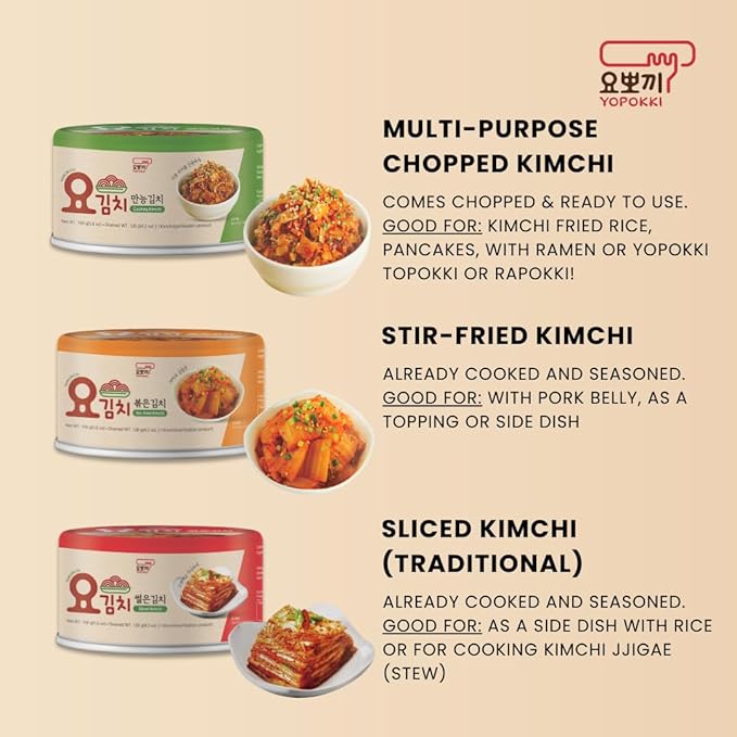 YOPOKKI Korean Canned Regular Kimchi napa Cabbage (4 EA, Original taste)