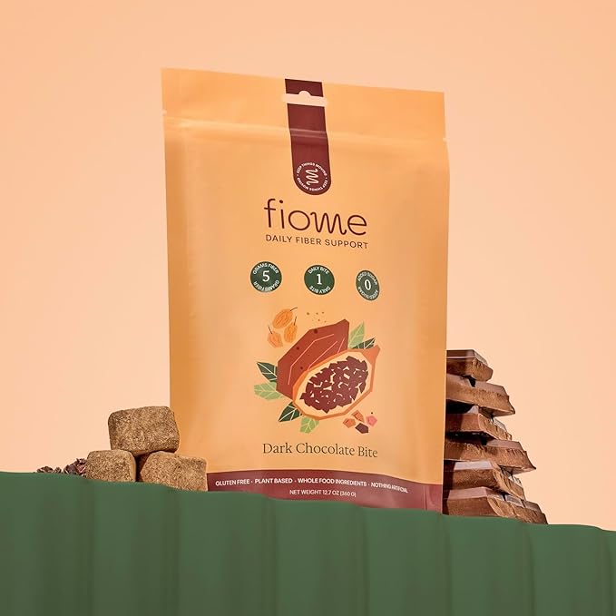 Fiber Bites - 5g Daily Fiber Supplement - Supports Regularity, Digestion and Gut Health - All Natural Ingredients, Dark Chocolate Flavor, 30 Servings