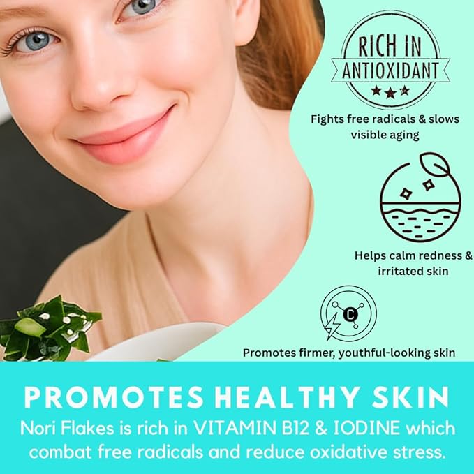 Ocean’s Balance: Organic Wild Atlantic Nori Seaweed Flakes – Organic Seaweed Flakes Perfect for Keto Diet, Paleo Diet, Vegetarian, and Vegan Diet – Gluten-Free (1.5oz Bag)