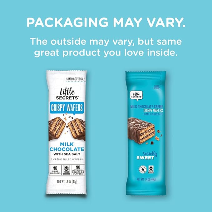 Little Secrets | Milk Chocolate Crispy Wafers | Made in Europe | Nothing Artificial & No Sugar Alcohols | Sustainable Cocoa (1.4 Ounce (Pack of 12))