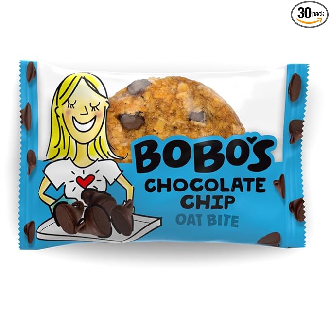 Bobo's Original With Chocolate Chips Bite, Gluten Free, Non-GMO, Whole Grain Oats, Pack of 30 | Snack Bars | On-the-Go | Made with Simple Ingredients