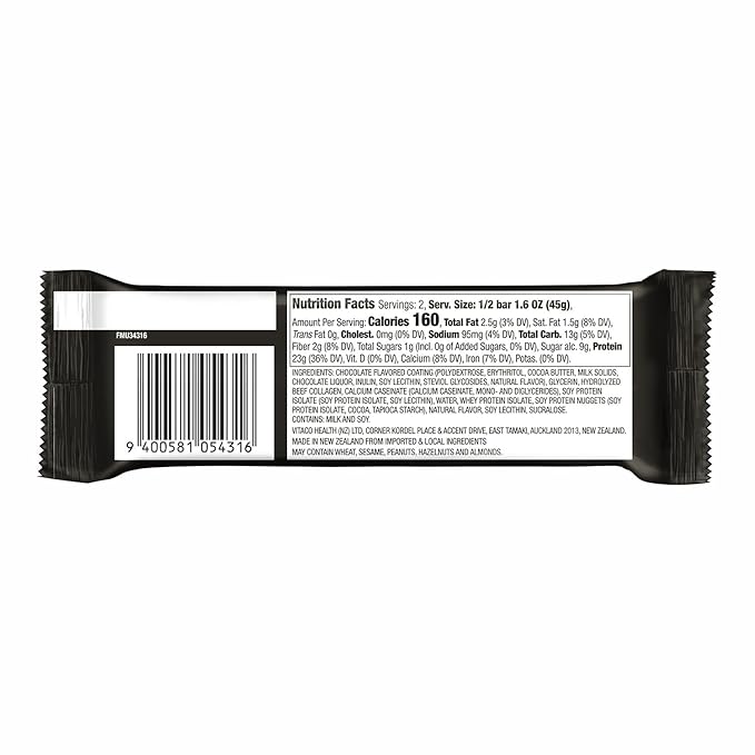 MUSASHI High Protein Bar, 45g Protein, 2g Total Sugars, Rocky Road, Post Workout and Protein Snack On The Go, 12 Pack of 3.2oz (90g) Bars