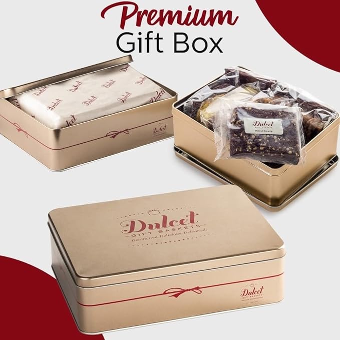Dulcet Gourmet Food Gift Basket, Great Gift - Includes: Chocolate Brownies, Walnut Brownies, Chocolate Chip blondes, ideal gift idea by Dulcet Gift Baskets