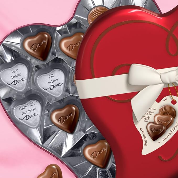 Dove Assorted Chocolate Truffles, 8.55 oz Heart Tin