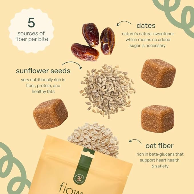 Fiber Bites - 5g Daily Fiber Supplement - Supports Regularity, Digestion and Gut Health - All Natural Ingredients, Vanilla Bean Flavor, 30 Servings