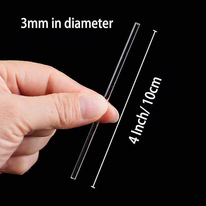 LSYGXYZ 50 Pieces Acrylic Lollipop Sticks, Clear Cake Pops for Candy Dessert Chocolate Handmade DIY, 4 Inch(3mm Diameter)