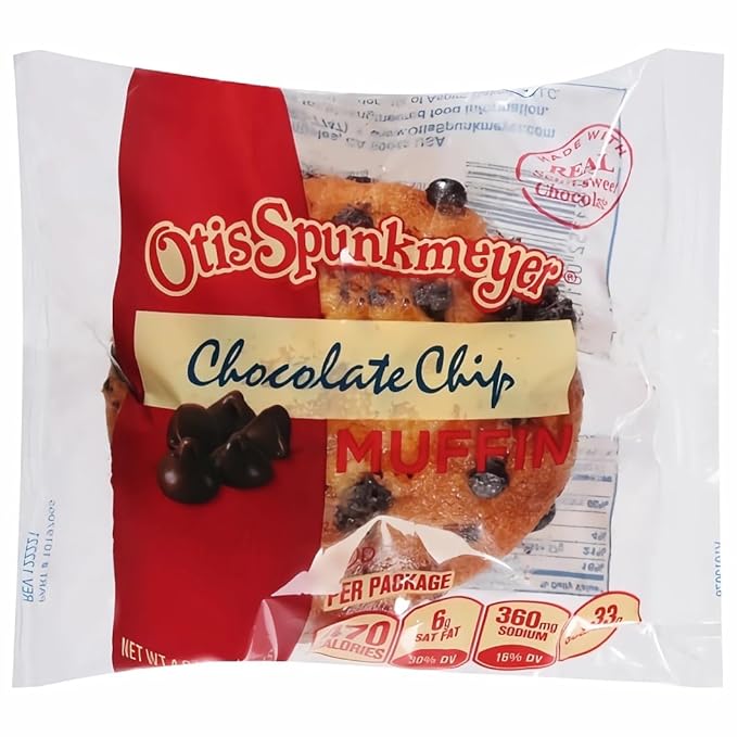 Otis Spunkmeyer Chocolate Chip Muffins Individually Wrapped, 4 Ounce, 24 Count Case