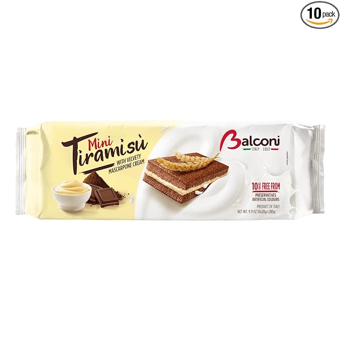 Balconi Mini-Tiramisu Snack Cakes - 10 cakes per pack