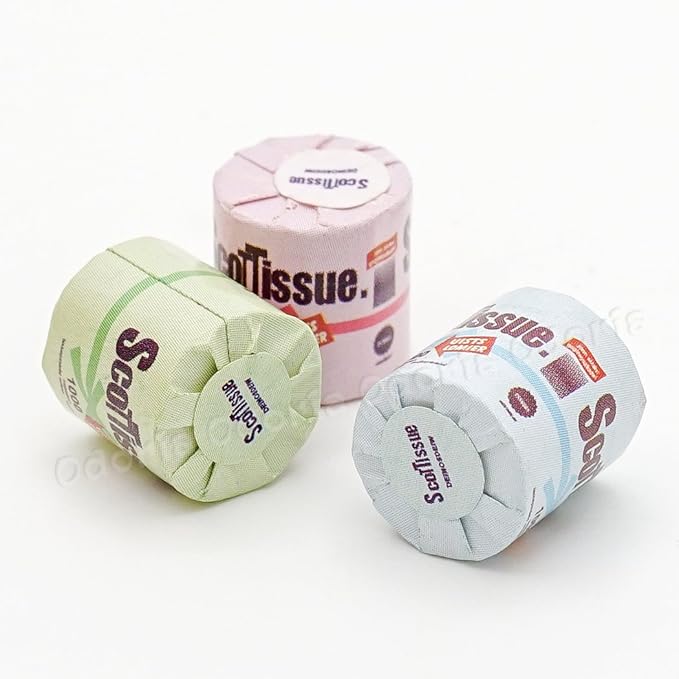 Odoria 1/12 Miniature Toilet Paper Rolls 3Pcs Dollhouse Decoration Accessories