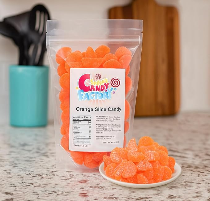 Orange Slices Gummy Candy, in Resealable Bag No Preservatives (1.5 Lb)