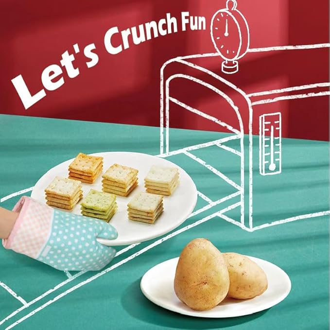 Munchy Bear Baked Savory Crackers – Barbecue Flavor 9Packs Smoky & Savory Crisp Crackers Halal-Certified Shareable Snack