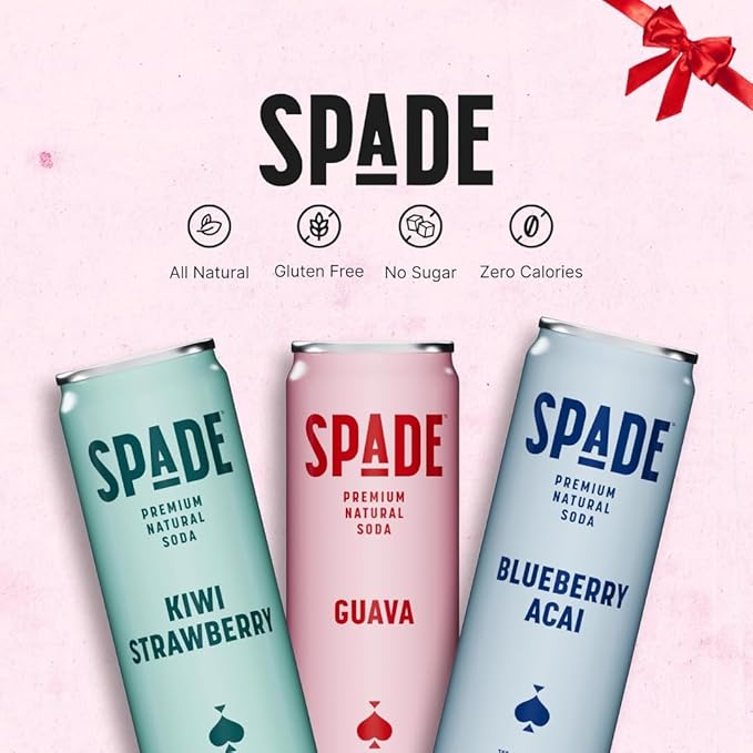 Spade Soda Unique Variety 12 Pack, Premium All-Natural, No Sugar, No Calories, Electrolytes, Magnesium, Potassium, Healthy Non GMO, Sweet Quality Stevia, No Artificial Sweeteners, Great Taste, Bold Taste