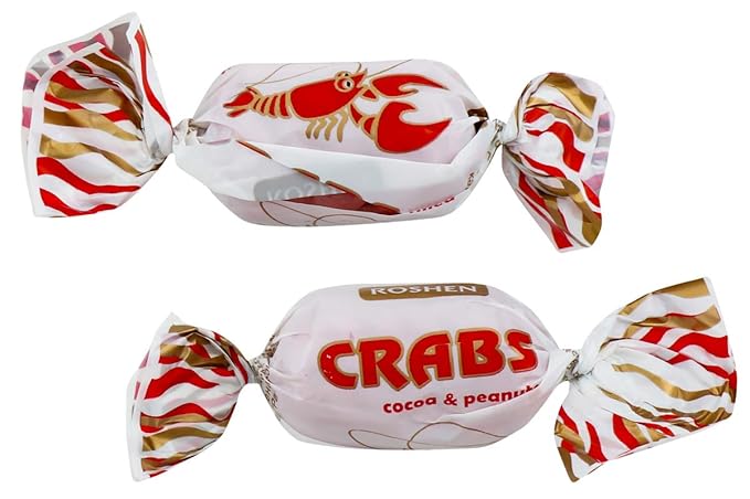 Roshen Crabs Caramel Candy, Kosher and Halal, Delicious, Flavorful Sweets Bulk Candy (1kg/2.2lb)
