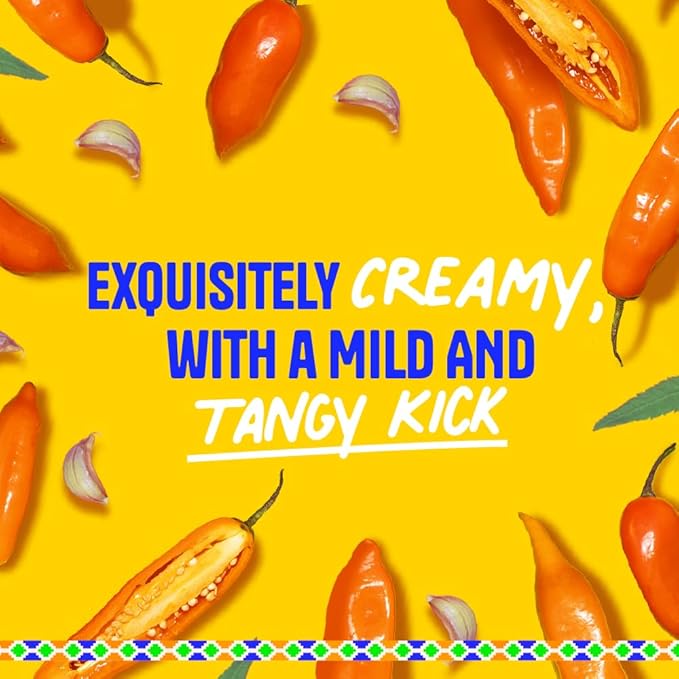 Tari Hot Sauce - Aji Amarillo - Creamy with a Mild & Tangy Kick - Game Day Favorite - 11.8oz