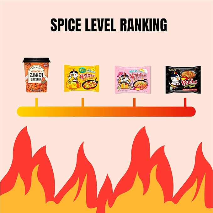 Korean Spicy Ramen Box | 3 Buldak Ramen “Original, Cheese, Carbo +1 Korean Spicy Rice Cake Tteokbokki +1 Korean Sweet Drink + 4 Chopsticks | Korean Food Box Gift - Journey of Korea
