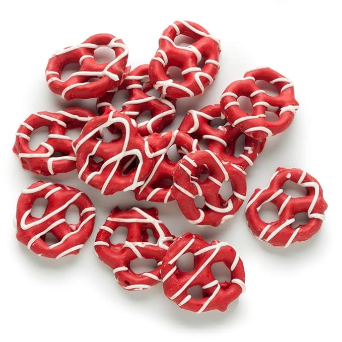 Cherry Republic Iced Imperial Pretzels Individual Bag, 10 oz - Crunchy Mini Pretzel Twists with Cherry-Flavored Glaze Coating & White Confectionery Drizzle, Sweet & Salty Snacks, Crafted in Michigan