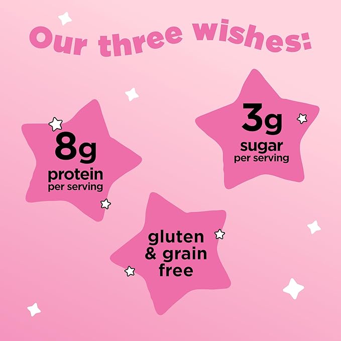 Three Wishes Grain-Free & Protein Cereal - Healthy, Low Sugar & Gluten-Free Breakfast Cereal - Low Carb, Plant-Based, Vegan & Non-GMO - Strawberry, 6-Pack