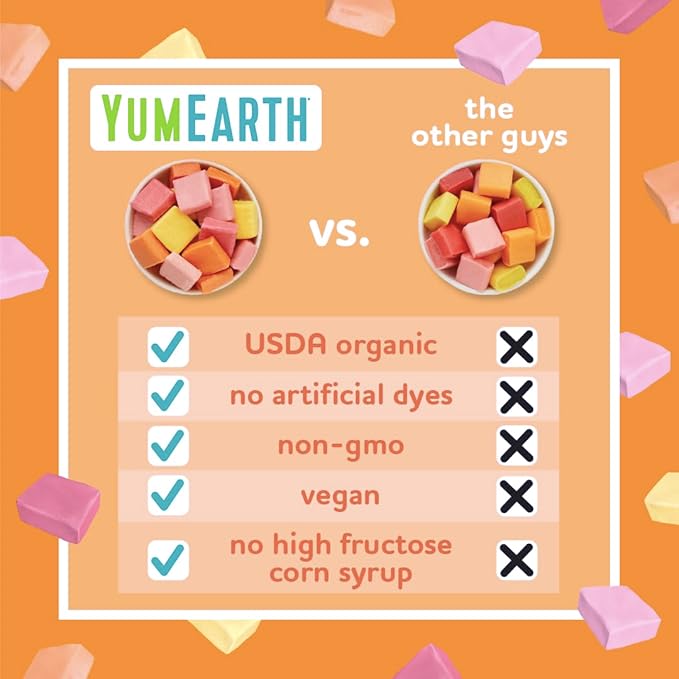 YumEarth Organic Chewys Fruit Flavored Candy Chews - Allergy Friendly, Gluten Free, Non-GMO, Vegan, No Artificial Dyes - Assorted Flavors 35ct Bulk Bag